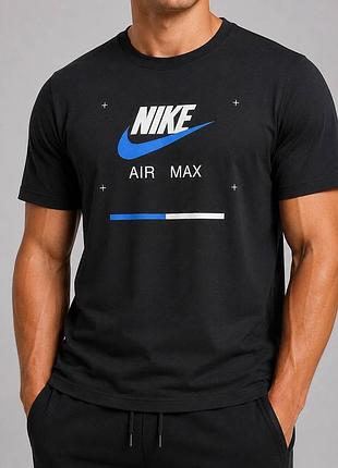 Оригінальна чоловіча футболка nike air max чорна 100% бавовна premium casual бо