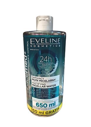 Мицеллярная вода матирующая eveline facemed для умывания 3 в 1 650 мл 3982