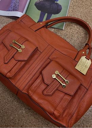 Lauren ralph lauren orange bag lather шкіра шкіряна оригінал