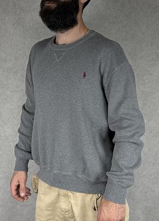 Polo ralph lauren світшот сірий l чоловічий бавовна ідеальний стан