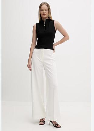 Білі легкі штани палацо h&m