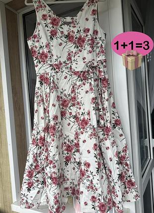 Вінтажна бавовняна сукня бренду lady vintage з квітковим принтом made in london