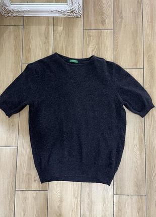 Жіноча вовняна кофтинка з коротким рукавом beneton s/m