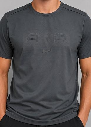 Чоловіча футболка nike air tech графіт мікрофібра стрейч перфорація літня