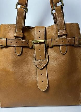 Велика шкіряна фірмова сумка на плече mulberry