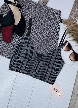 Новий літній топ shein s короткий топ блискучий топ з люрексом