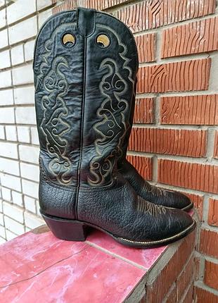 Кожаные мужские ковбойские сапоги-казаки hondo boots (размер 44.5-45)