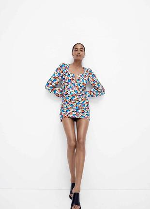 Квіткова сукня міні zara