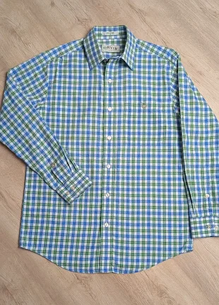 Рубашка orvis мужская m (l/xl) 100% хлопок клетка
