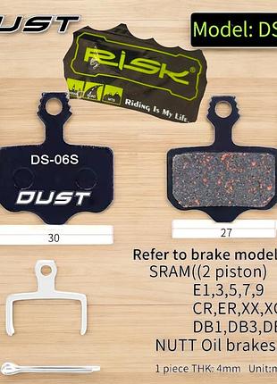 Тормозные колодки risk dust ds-06s repute дисковые качество, 4000км износ новые