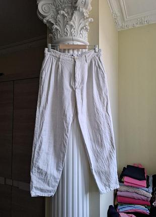 Штани, брюки zara, бавовна, льон