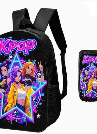 Набір із 2 предметів рюкзак 2пенал кейпоп мисливці на демонів kpop demon hunters