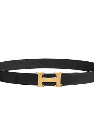 Шкіряний ремінь з золотою пряжкою під hermes