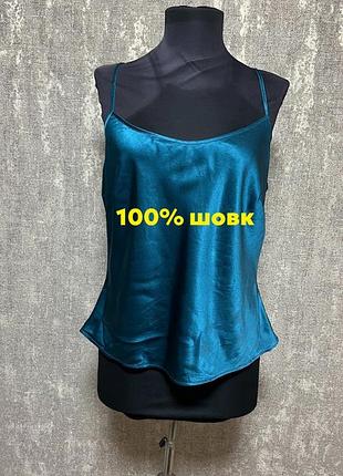 Майка на тонких брителях з натурального 100% шовку wrap