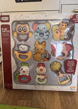 Набір брязкалець для малят від самого народження baby rattle 9 іграшок