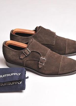 Мужские замшевые туфли монки suitsupply double monk strap shoes - 43