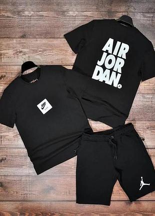 Літній чоловічий спортивний комплект футболка і шорти nike air jordan