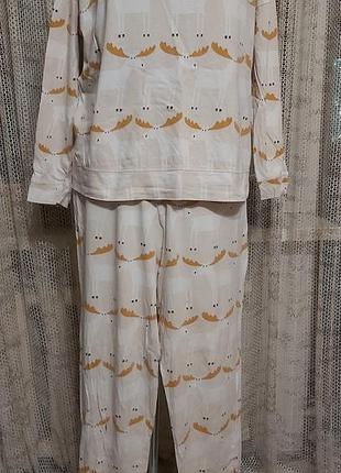 Милая коттоновая женская пижама, домашний костюм коттоновый. размер l, xl