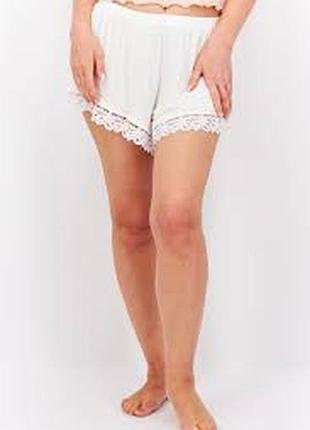 Новые трикотажные шортики с кружевом/ 44/ brend boohoo