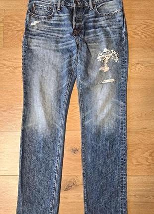 Джинсы мужские синие slim длинные abercrombie &amp; fitch, размер m.
