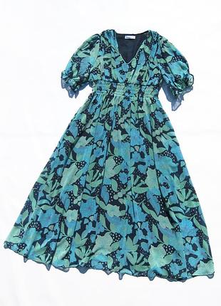 Гарне квіткове довге плаття із шифону на гумці gallery by dunnes