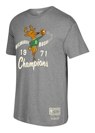 Винтажная футболка mitchell &amp; ness milwaukee bucks 1971 hardwood размер м