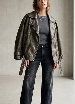 Косуха оверсайз zara с эффектом потертости