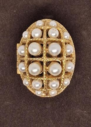 Вінтажне кільце avon "ring of pearls" perfume glace, сша, 1970-ті