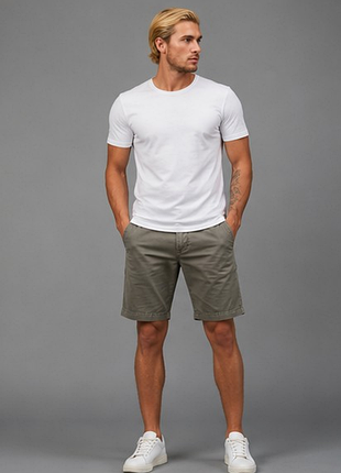 Чоловічі шорти bowery slim fit хакі l 48–50 бавовна стрейч