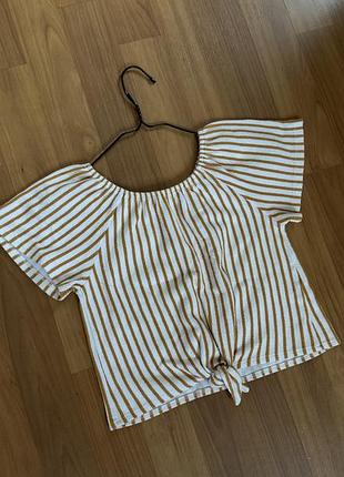 Топ zara kids для дівчаток жовтобілий 140 см