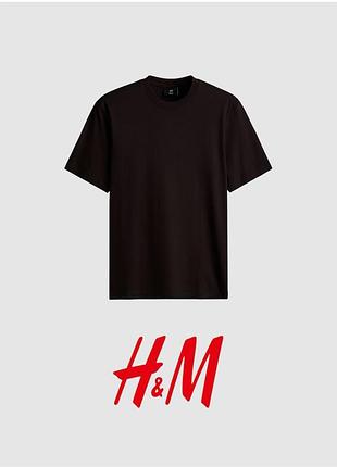 H&m темно коричнева базова чоловіча футболочка