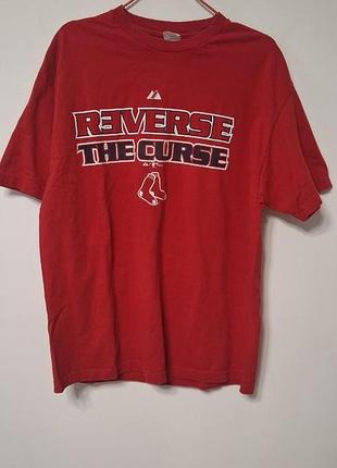 Футболка мужская красная reverse, размер l - xl.