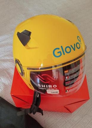 Шлем мотоциклетный glovo желтый новый в коробке