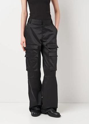 Трендові атласні штани брюки карго zara у розмірі м uk 10 🔥🔥🔥