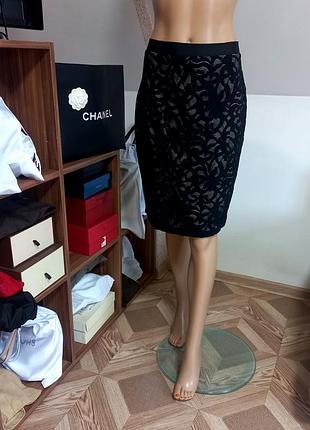 Wolford! оригинал! шикарная кружевная юбка юбка карандаш