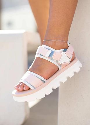 Женские спортивные сандалии timberland euro swift в светло-розовом оттенке (soft pink / light pink).