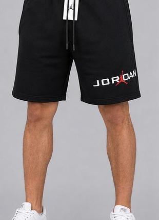 Шорти jordan чоловічі чорні спортивні до коліна котон-петля