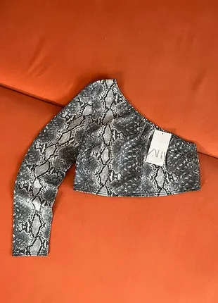 Футболка топ zara крокодил