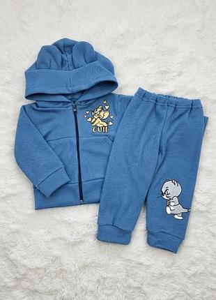 Новый детский костюм "tom and jerry" (вафельный трикотаж), 86 размер (12-18 месяцев)
