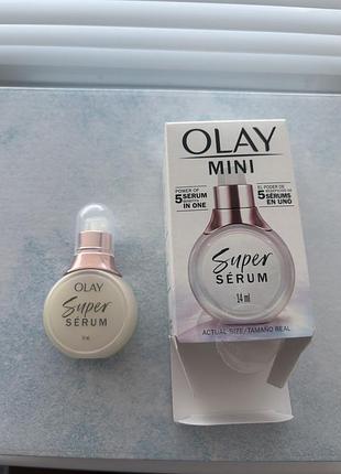 Olay super serum освітлююча антивікова сироватка проти зморшок з вітаміном с, ніацинамідом та колагеном мініатюра 14ml