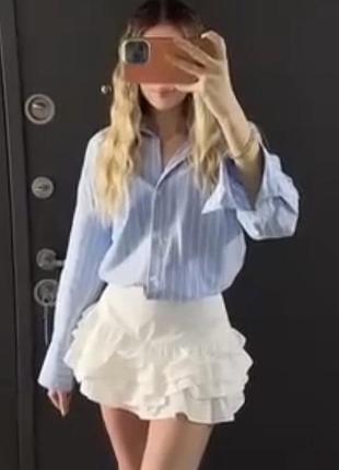 Zara бавовняна спідниця з воланами
