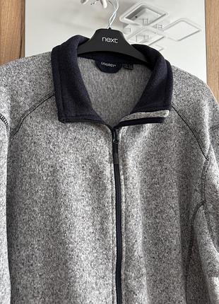 Флісова чоловіча кофта на блискавці сірого кольору livergy розмір xl