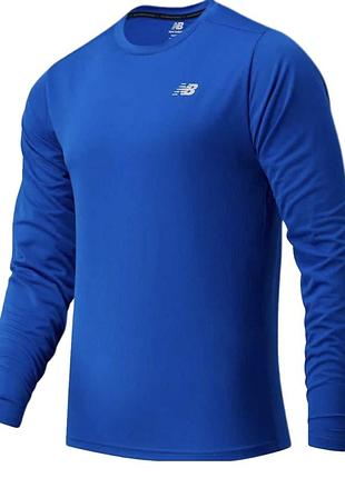 New balance лонгслив running nbdry синий 2xl новый