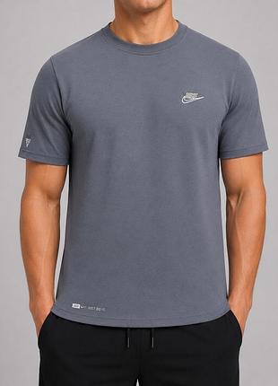 Футболка nike air just do it чоловіча графіт літня оверсайз 90% бавовна