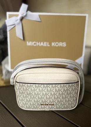 Оригінальна сумка michael kors jet set travel small camera bag vanilla + подарункова коробка 🎁
