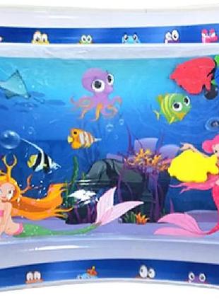 Надувной детский водный коврик с рыбками "подводный мир" inflatable water play mat del
