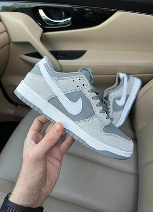 Женские серые кроссовки nike sb dunk low grey white х данк 37