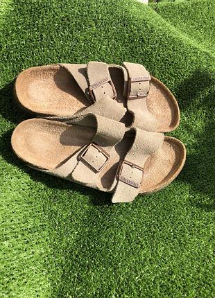 #b10. 37 р-24 см. birkenstock arizona. шльопанці. замша. оригінал