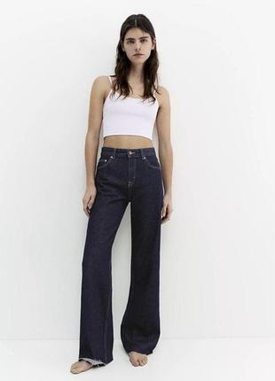 Джинси жіночі прямі темно-сині pull & bear