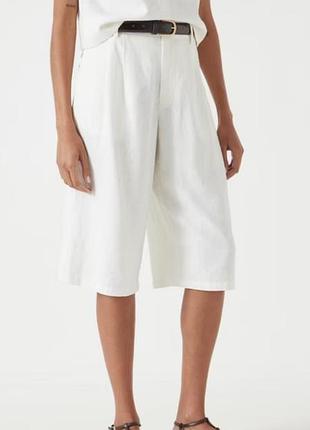 Льняные удлиненные шорты бермуды tailored by next